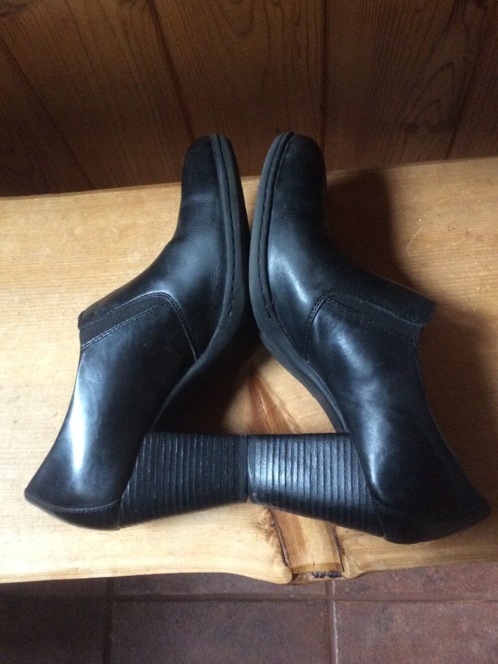 Boc Olenna Black Leather Western Stacked Heel Boho Ankle Boot Size 9.5/EU 41 - Picture 7 of 8